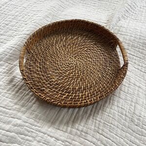 Natural Rattan Round Tray